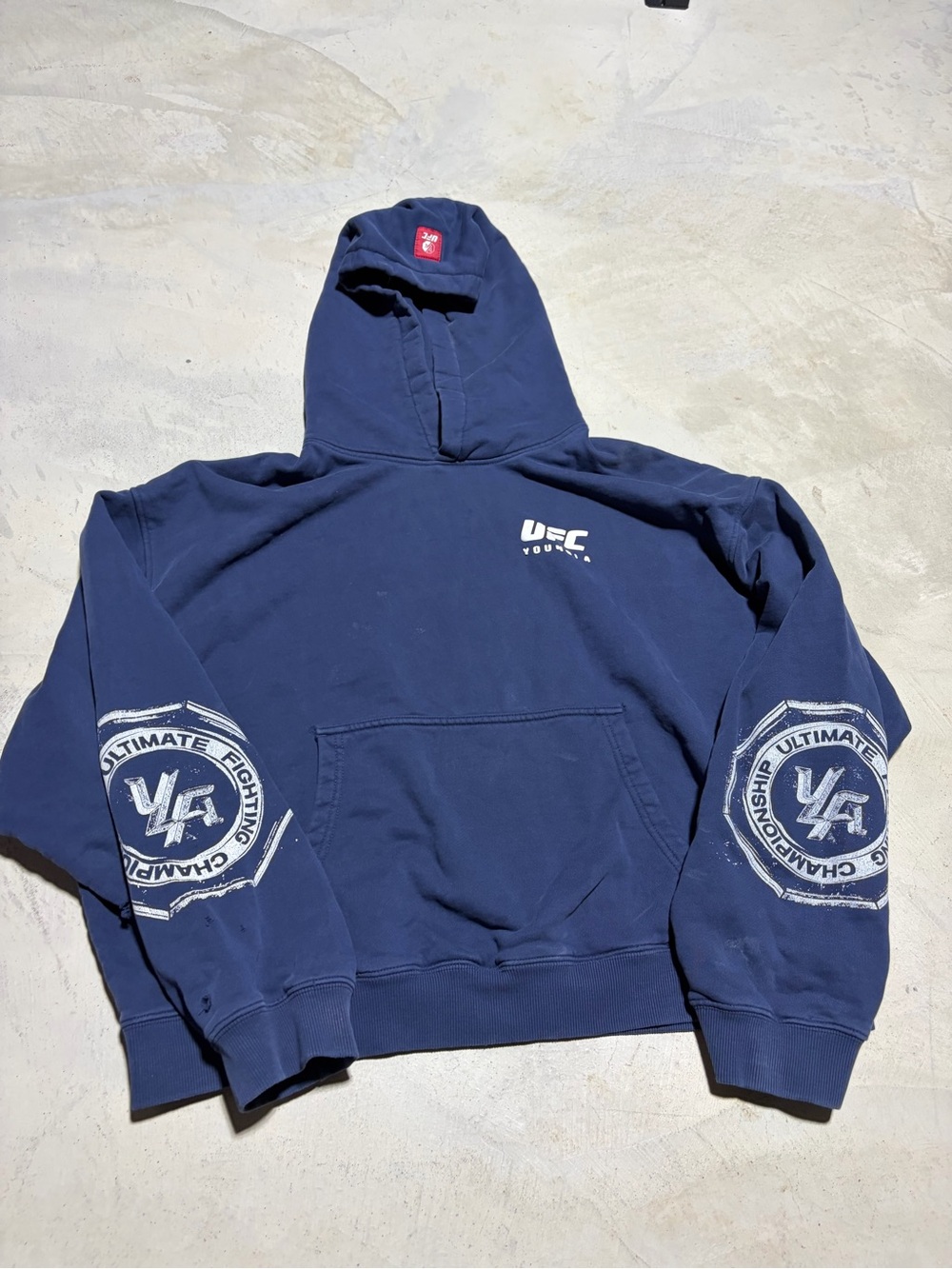 YoungLA UFC Navy Blue Hooded Sweatshirt large